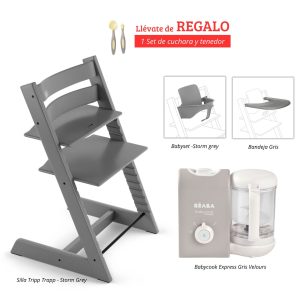 UP4169 PACK ALIMENTACIÓN SILLA TRIPP TRAPP + BANDEJA + BABYSET STOKKE + BABYCOOK EXPRESS BEABA