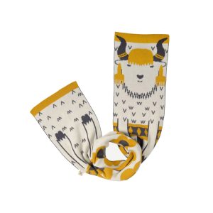 UP3508 BUFANDA DE PUNTO STEADY YAK COLOR MULTI CHARCOAL GRAY 100% ALGODÓN PIMA RED CARIBOU