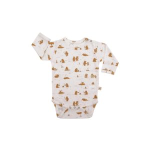 UP3435 BODY 100% ALGODÓN PIMA «COZY BEARS» IVORY RED CARIBOU