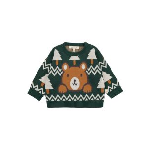 UP3608 CHOMPA KNIT «WINTER CLUB» DARK GREEN RED CARIBOU