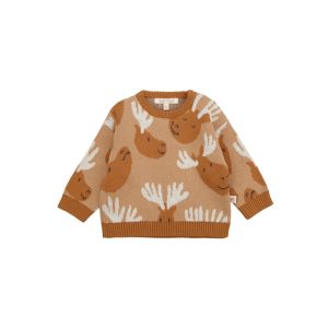 UP3605 CHOMPA KNIT «MOOSE MOSAIC» TAN MULTI RED CARIBOU