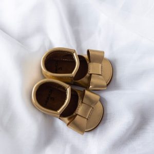 UP4783 ZAPATOS JOLIE LAZO DORADO 100 % DE CUERO MINIMOX