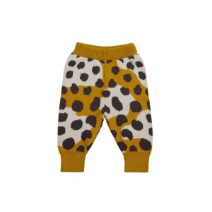 UP4218 PANTALÓN KNIT «ANIMAL PRINT» MUSTARDI MULTI 100% ALGODÓN PIMA RED CARIBOU
