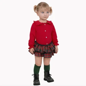 UP9935 Conjunto Blusa Body y Ranita Nekenia | Cuadros Rojo